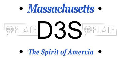 D3S Massachusetts License Plate