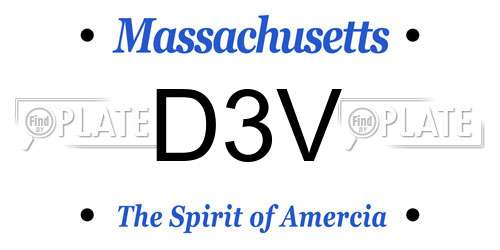 D3V Massachusetts License Plate