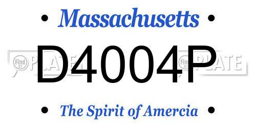 D4004P Massachusetts License Plate