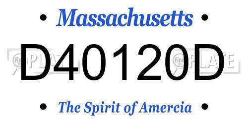 D40120D Massachusetts License Plate
