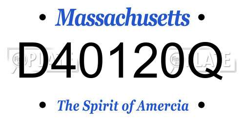 D40120Q Massachusetts License Plate