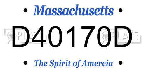 D40170D Massachusetts License Plate