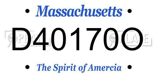D40170O Massachusetts License Plate