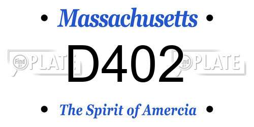 D402 Massachusetts License Plate