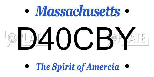 D40CBY Massachusetts License Plate