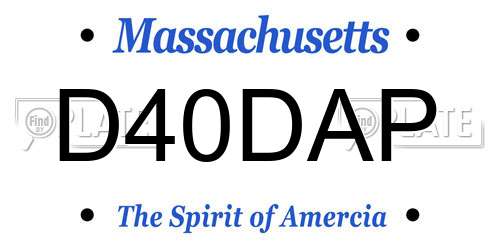 D40DAP Massachusetts License Plate