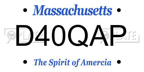 D40QAP Massachusetts License Plate