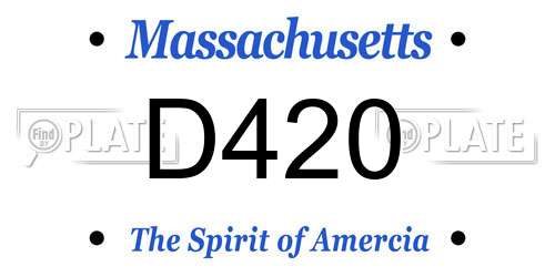 D420 Massachusetts License Plate