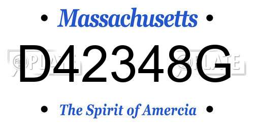 D42348G Massachusetts License Plate