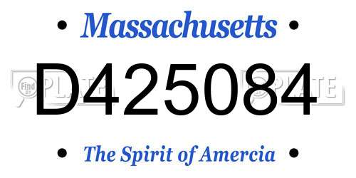 D425084 Massachusetts License Plate
