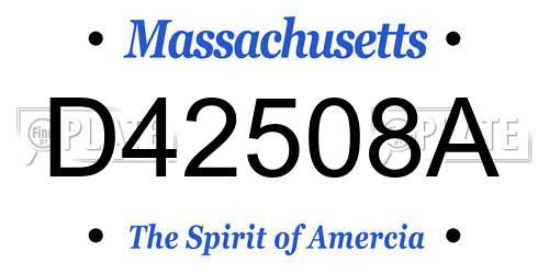 D42508A Massachusetts License Plate