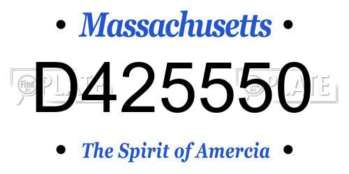 D425550 Massachusetts License Plate