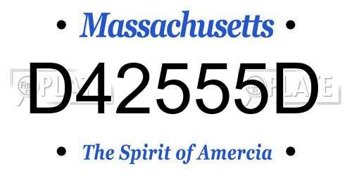 D42555D Massachusetts License Plate