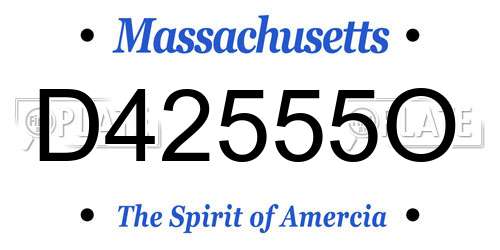 D42555O Massachusetts License Plate