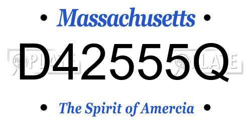 D42555Q Massachusetts License Plate