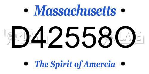 D42558O Massachusetts License Plate