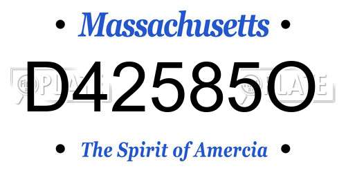 D42585O Massachusetts License Plate
