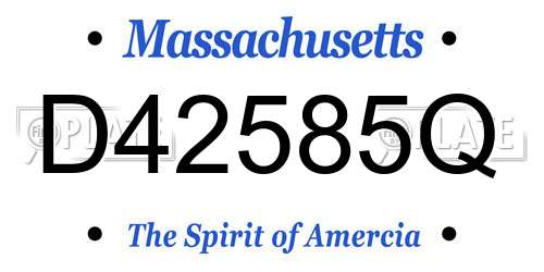 D42585Q Massachusetts License Plate
