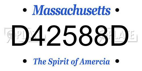 D42588D Massachusetts License Plate
