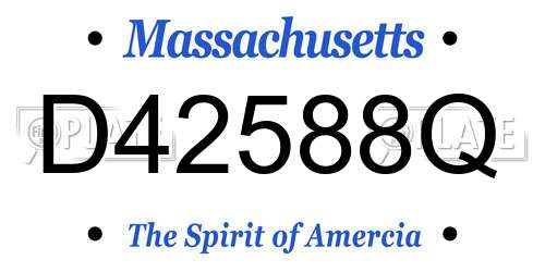 D42588Q Massachusetts License Plate