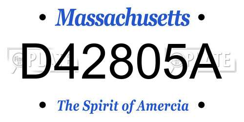 D42805A Massachusetts License Plate