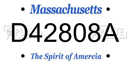 D42808A Massachusetts License Plate