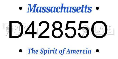 D42855O Massachusetts License Plate