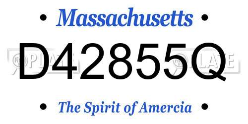 D42855Q Massachusetts License Plate