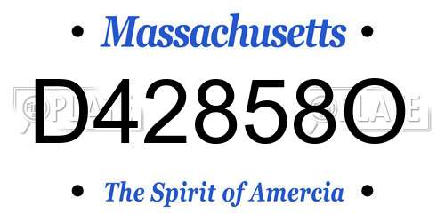 D42858O Massachusetts License Plate