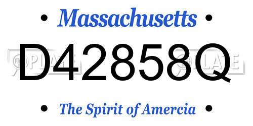 D42858Q Massachusetts License Plate