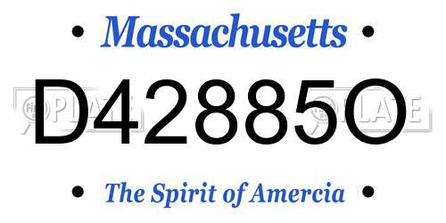 D42885O Massachusetts License Plate