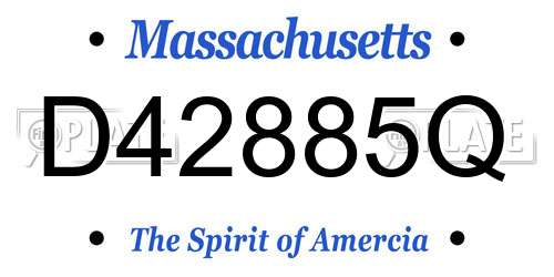D42885Q Massachusetts License Plate