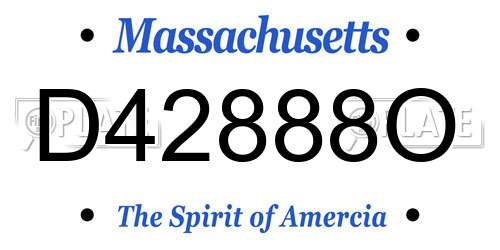 D42888O Massachusetts License Plate