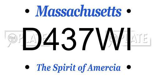 D437WI Massachusetts License Plate