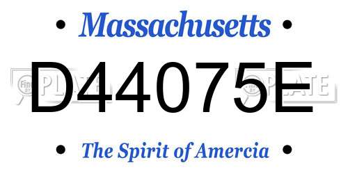 D44075E Massachusetts License Plate