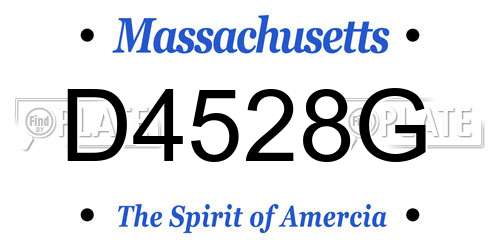 D4528G Massachusetts License Plate
