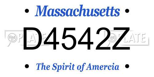 D4542Z Massachusetts License Plate