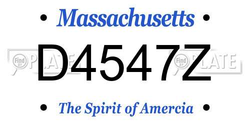 D4547Z Massachusetts License Plate