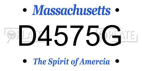 D4575G Massachusetts License Plate