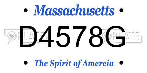 D4578G Massachusetts License Plate