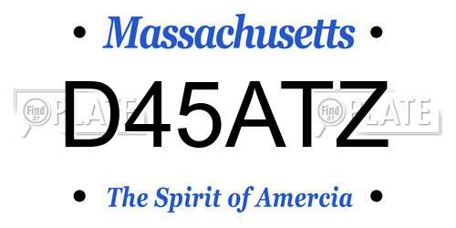 D45ATZ Massachusetts License Plate