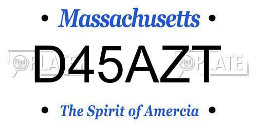 D45AZT Massachusetts License Plate