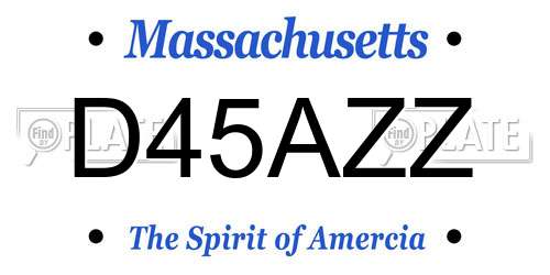 D45AZZ Massachusetts License Plate