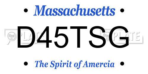 D45TSG Massachusetts License Plate