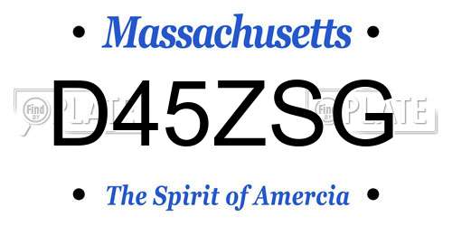 D45ZSG Massachusetts License Plate