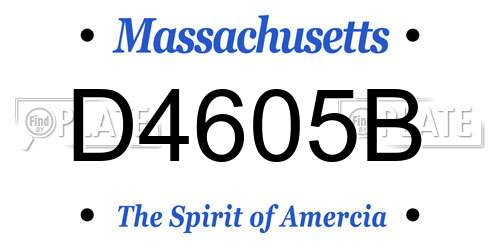 D4605B Massachusetts License Plate