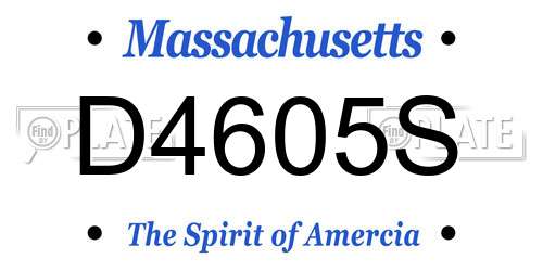 D4605S Massachusetts License Plate