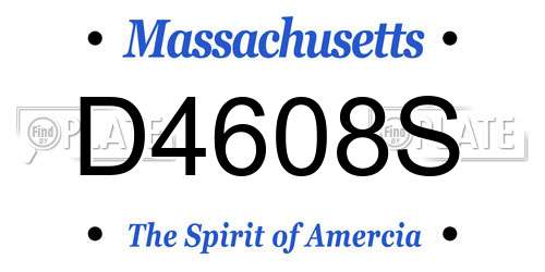 D4608S Massachusetts License Plate