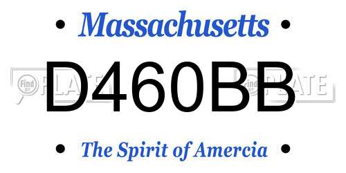 D460BB Massachusetts License Plate