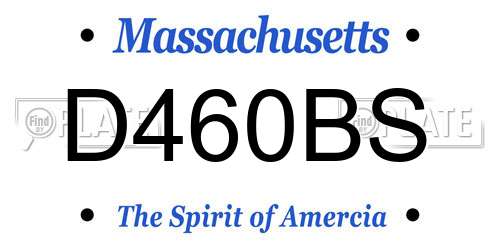 D460BS Massachusetts License Plate